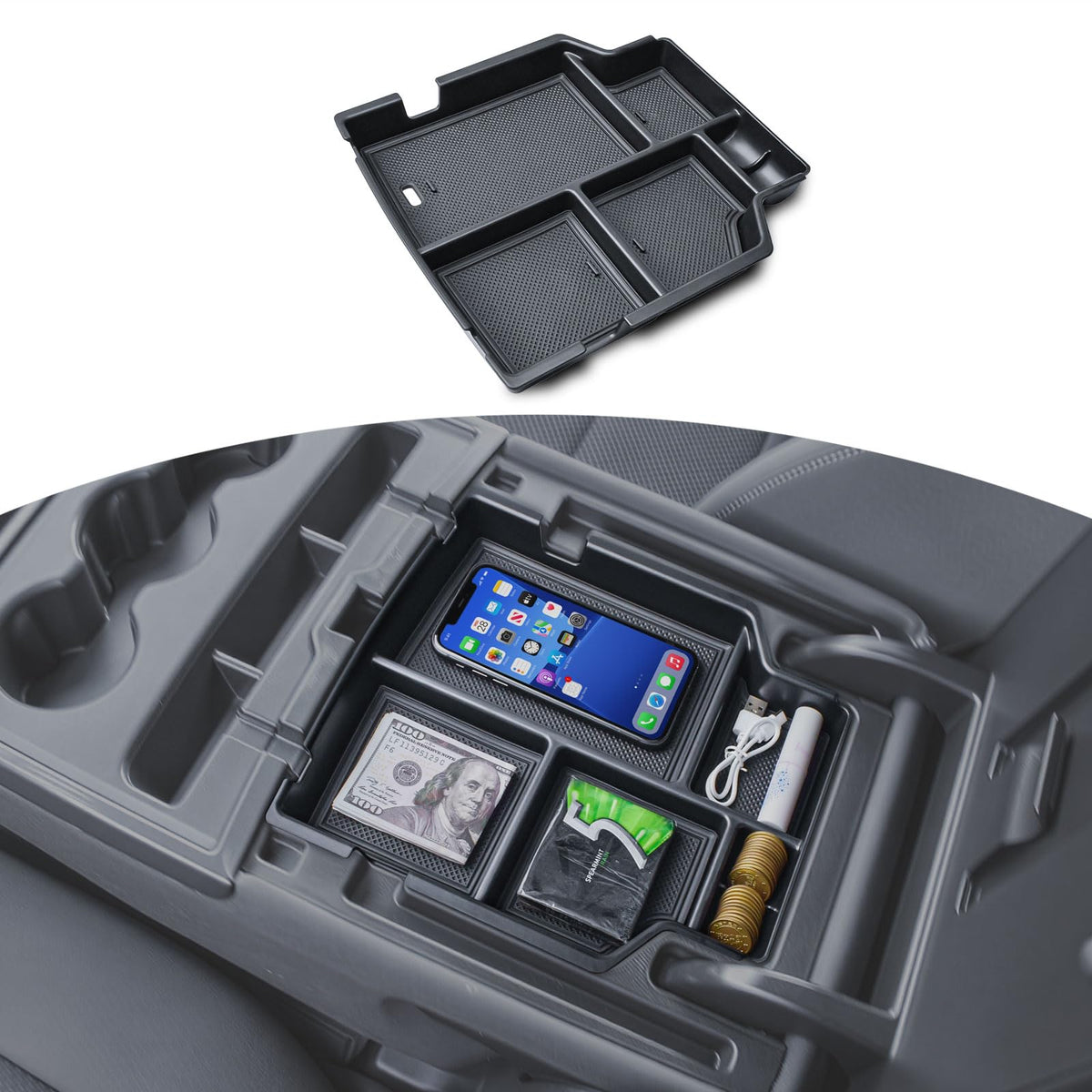 EDBETOS front view of tray showing organized compartments and quick access