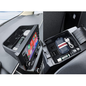 EDBETOS front view installed in Corolla showing integrated appearance and added storage