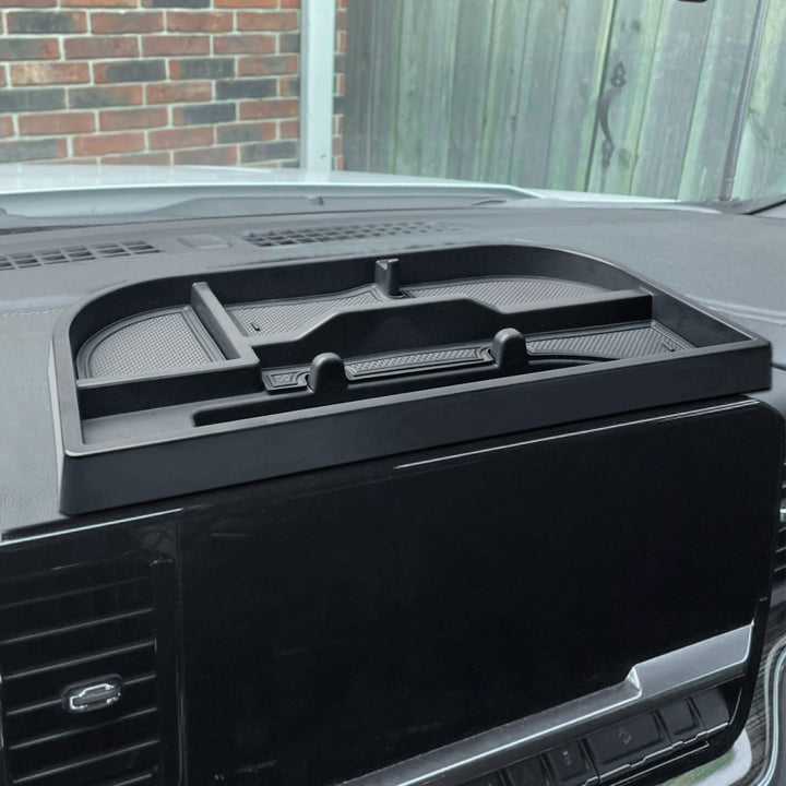 EDBETOS front view installed behind 13.4-inch screen shows neat storage benefit