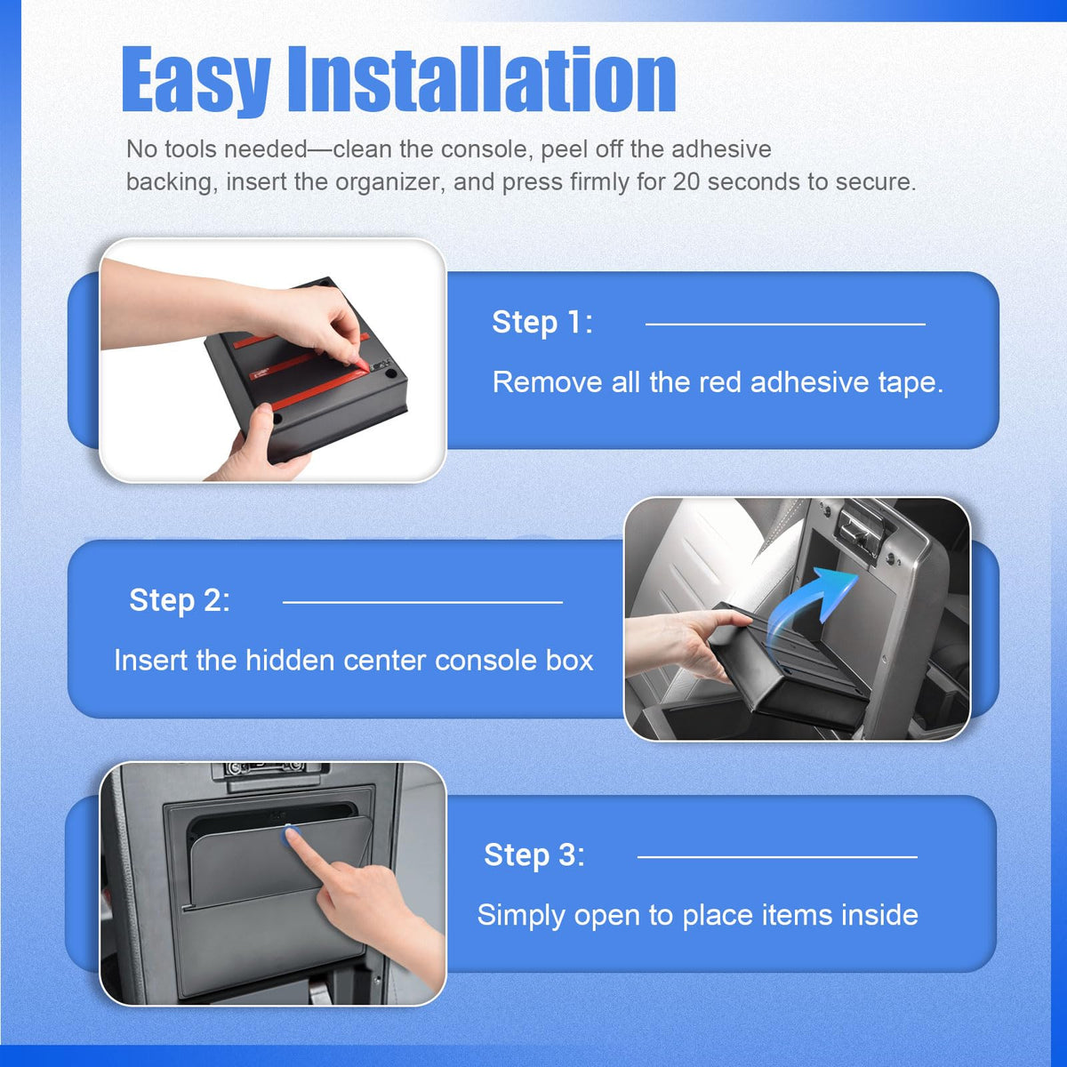 EDBETOS hidden compartment holding keys and wallet for out-of-sight security