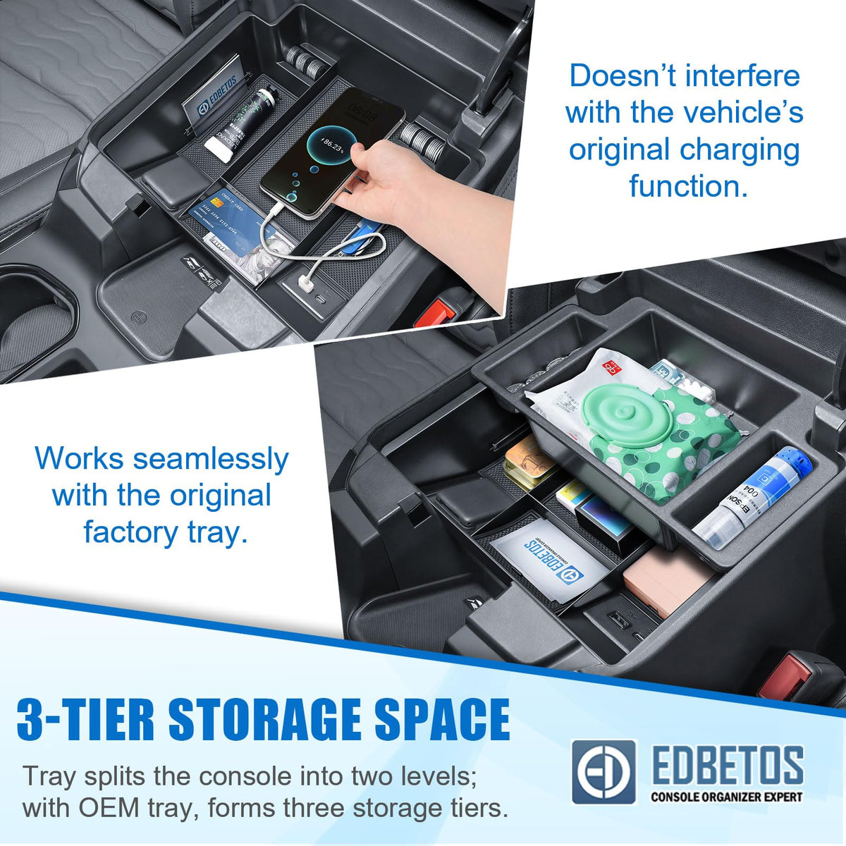 EDBETOS detailed view of lower compartment holding larger gear for secure storage