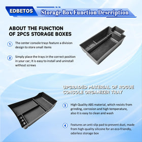 EDBETOS lower tray compartments organized for pens and sunglasses benefit