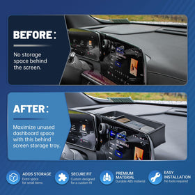 EDBETOS tray mounted behind center screen preserving visibility