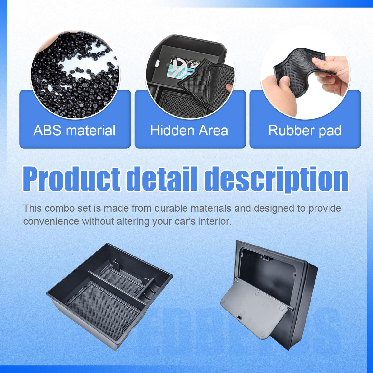 EDBETOS 6.1-inch phone sitting in top tray for quick access and safe placement