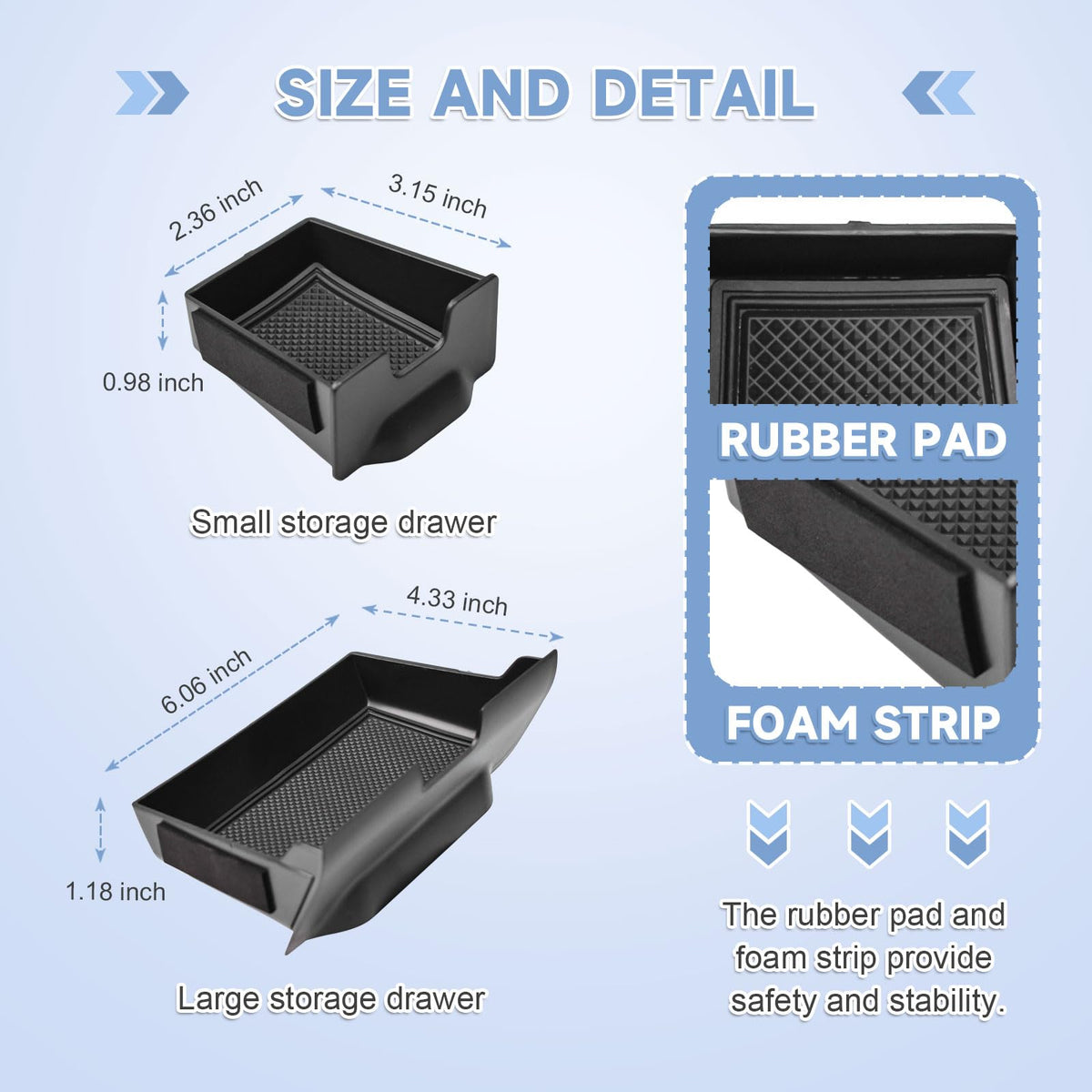 EDBETOS drawers beside sunglasses and keys showing compact scale and usable capacity