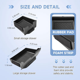 EDBETOS drawers beside sunglasses and keys showing compact scale and usable capacity
