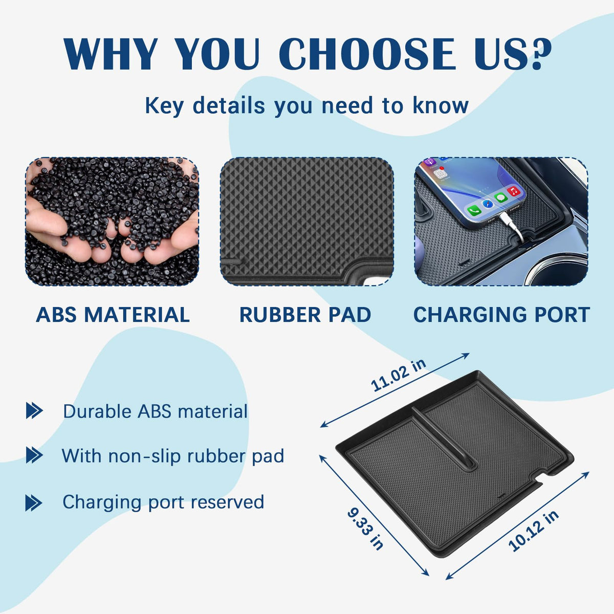 EDBETOS tray side profile demonstrating precise fit and seamless integration