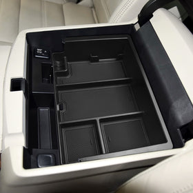 EDBETOS upper tray holding phone wallet and coins for quick reach