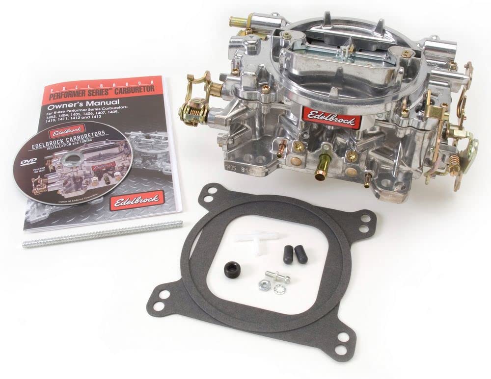 Edelbrock 1405 front view showing carburetor body and ports, for reliable street performance