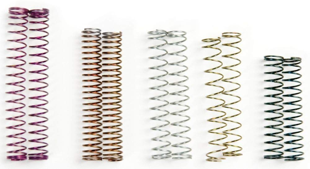 Edelbrock step-up springs pack front view showing color-coded springs and easy tuning