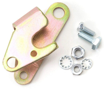 Edelbrock throttle lever adapter front view showing secure linkage connection benefit