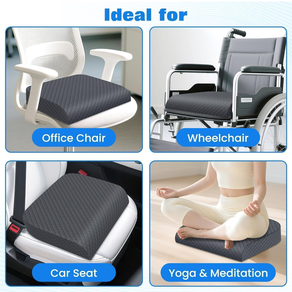 EdenDwell cushion non-slip bottom textured view preventing sliding on chair surfaces