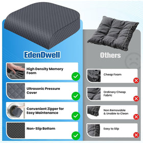 EdenDwell cushion removable zipper cover close-up proving easy washing and maintenance