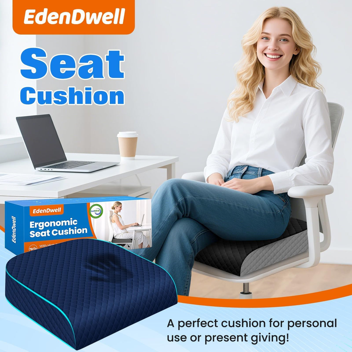 EdenDwell on office chair in workspace enhancing daily seated comfort