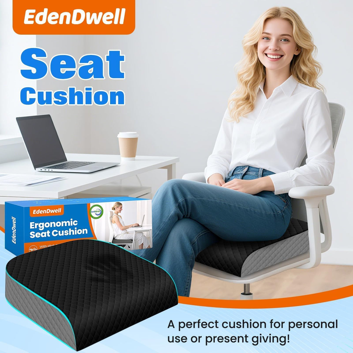 EdenDwell carry handle shown with cushion to illustrate portability and size