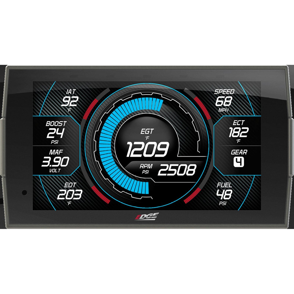 Edge Insight CTS3 with custom gauges layout showing configurable data options