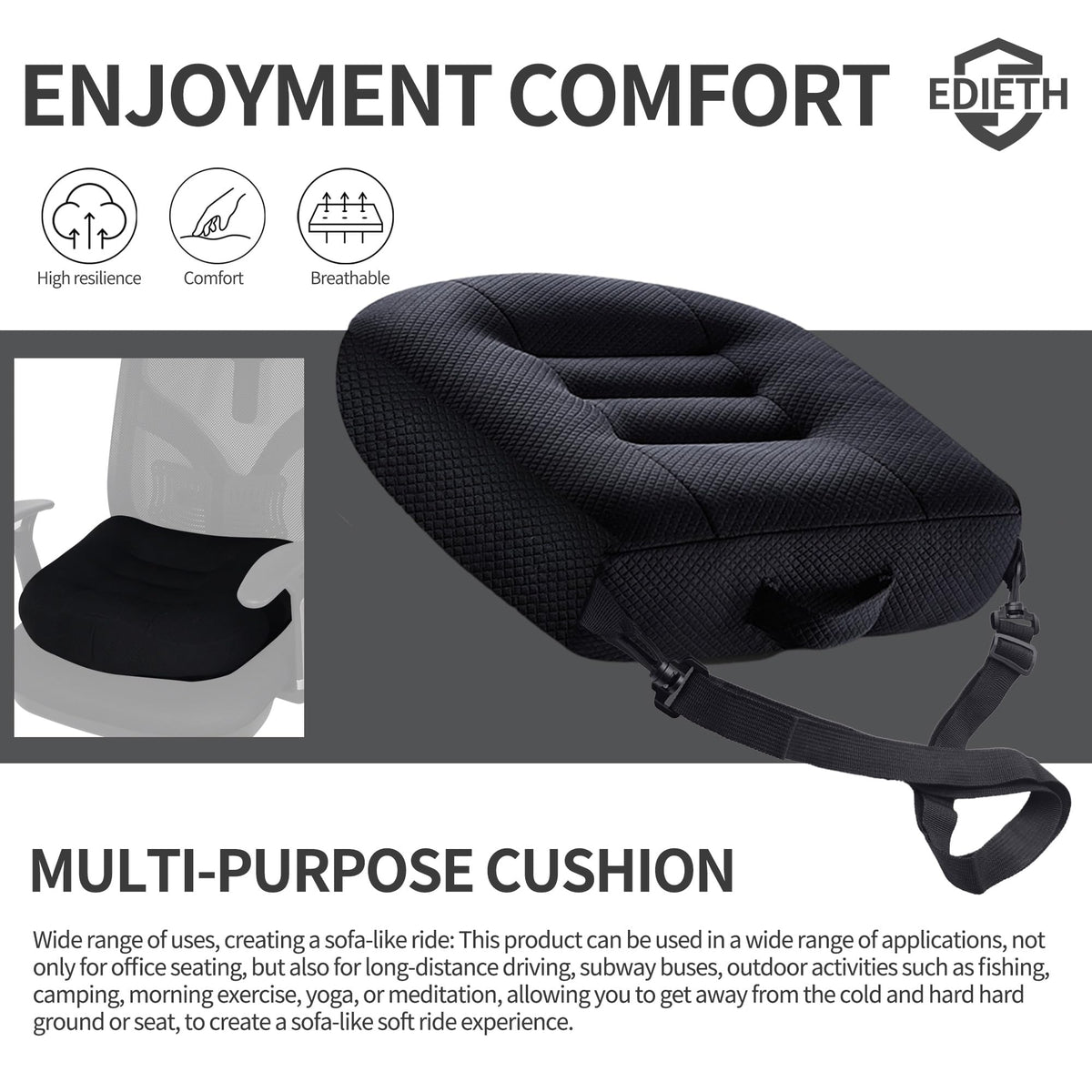 EDIETH close-up breathable mesh texture demonstrating airflow and comfort