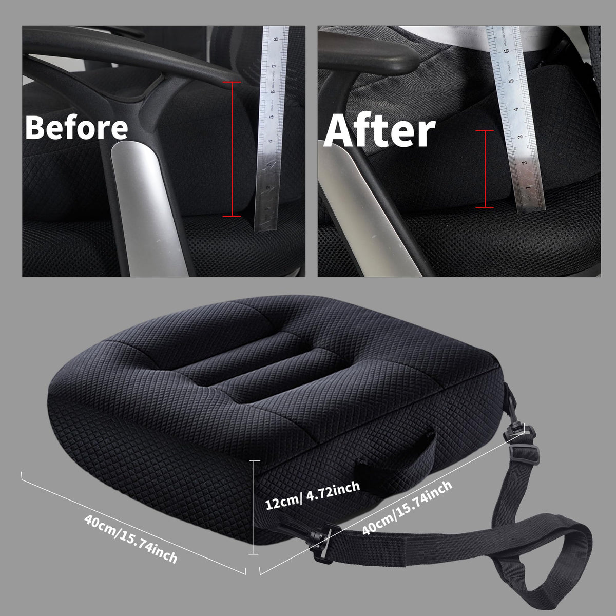 EDIETH on office chair displaying ergonomic lift for desk work benefit