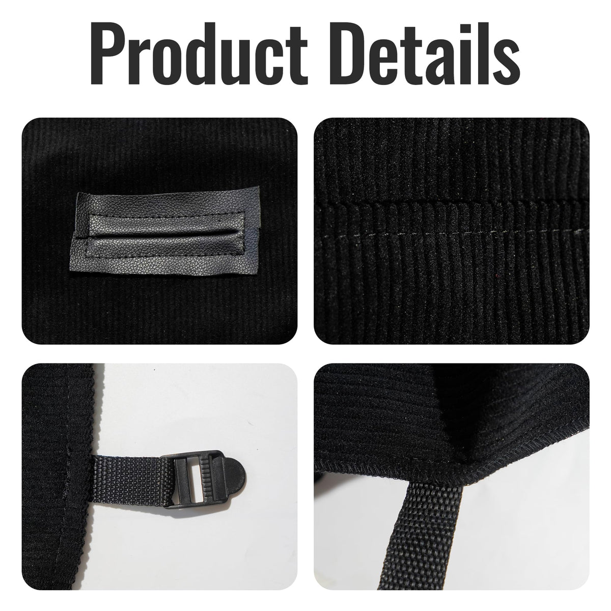 EDIETH seatbelt and headrest openings showing secure, safe operation