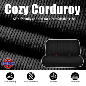 EDIETH close-up of corduroy texture highlighting comfort and abrasion resistance