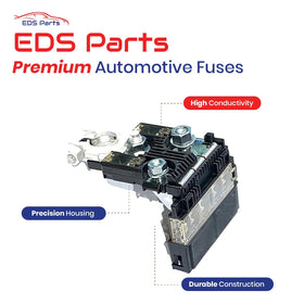 EDS positive battery terminal detail with nuts, provides secure battery connection