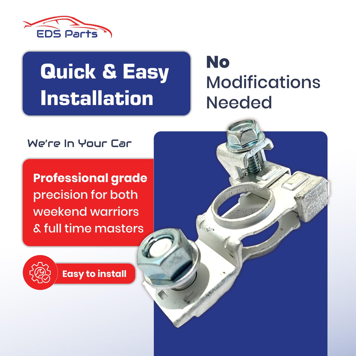 EDS terminal installed in Toyota engine bay demonstrating direct-fit replacement