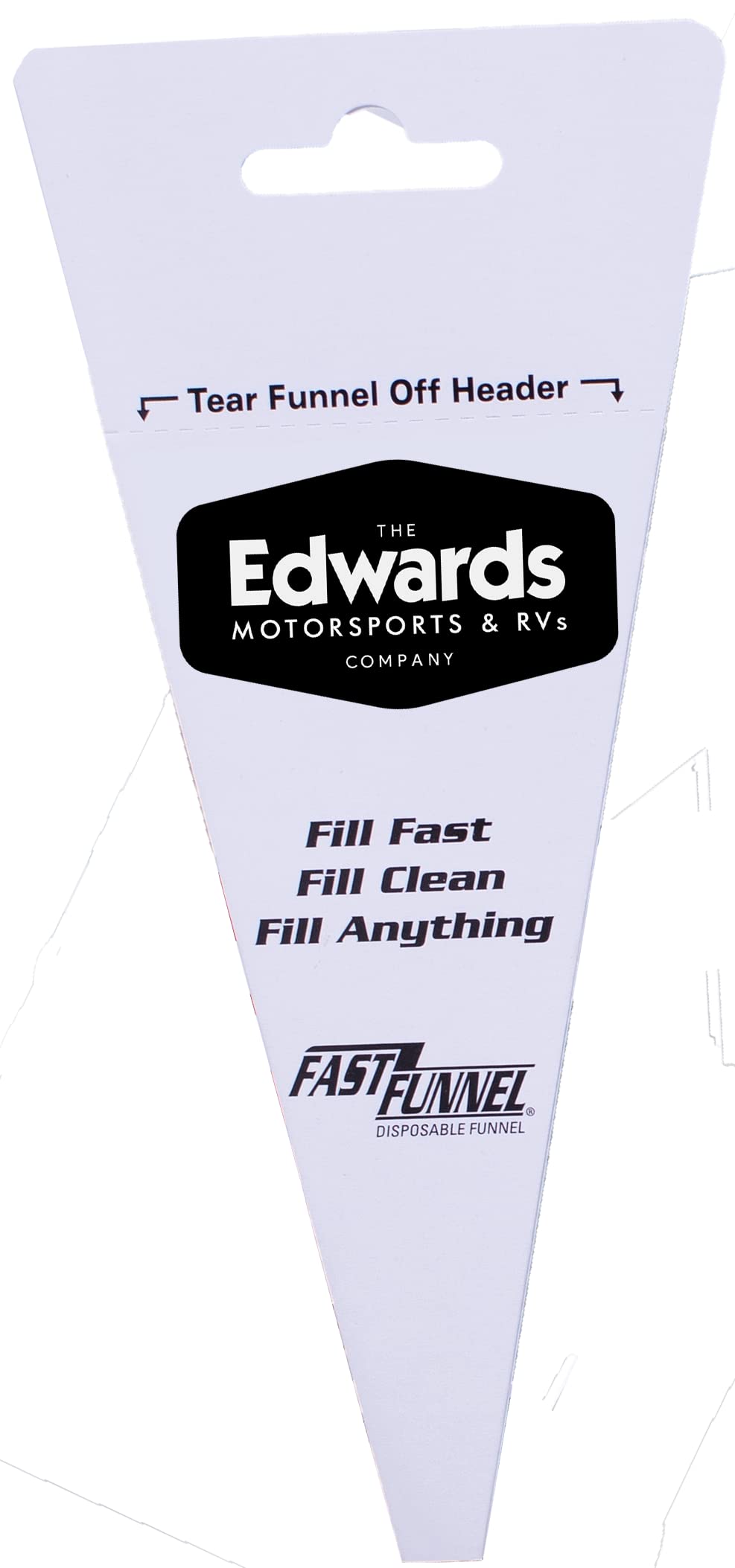 THE EDWARDS MOTORSPORTS & RVS COMPANY funnel close-up with tapered spout for clean pours benefit