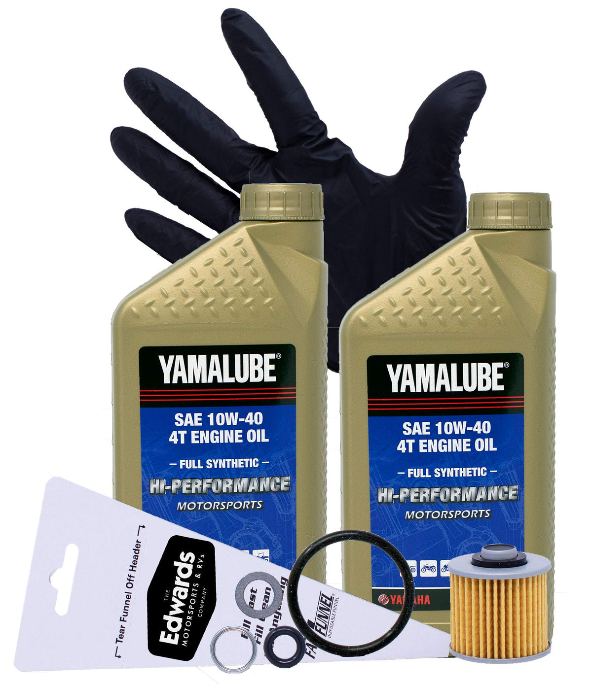 THE EDWARDS MOTORSPORTS & RVS COMPANY full kit front view showing bottles and filter for easy identification and convenience
