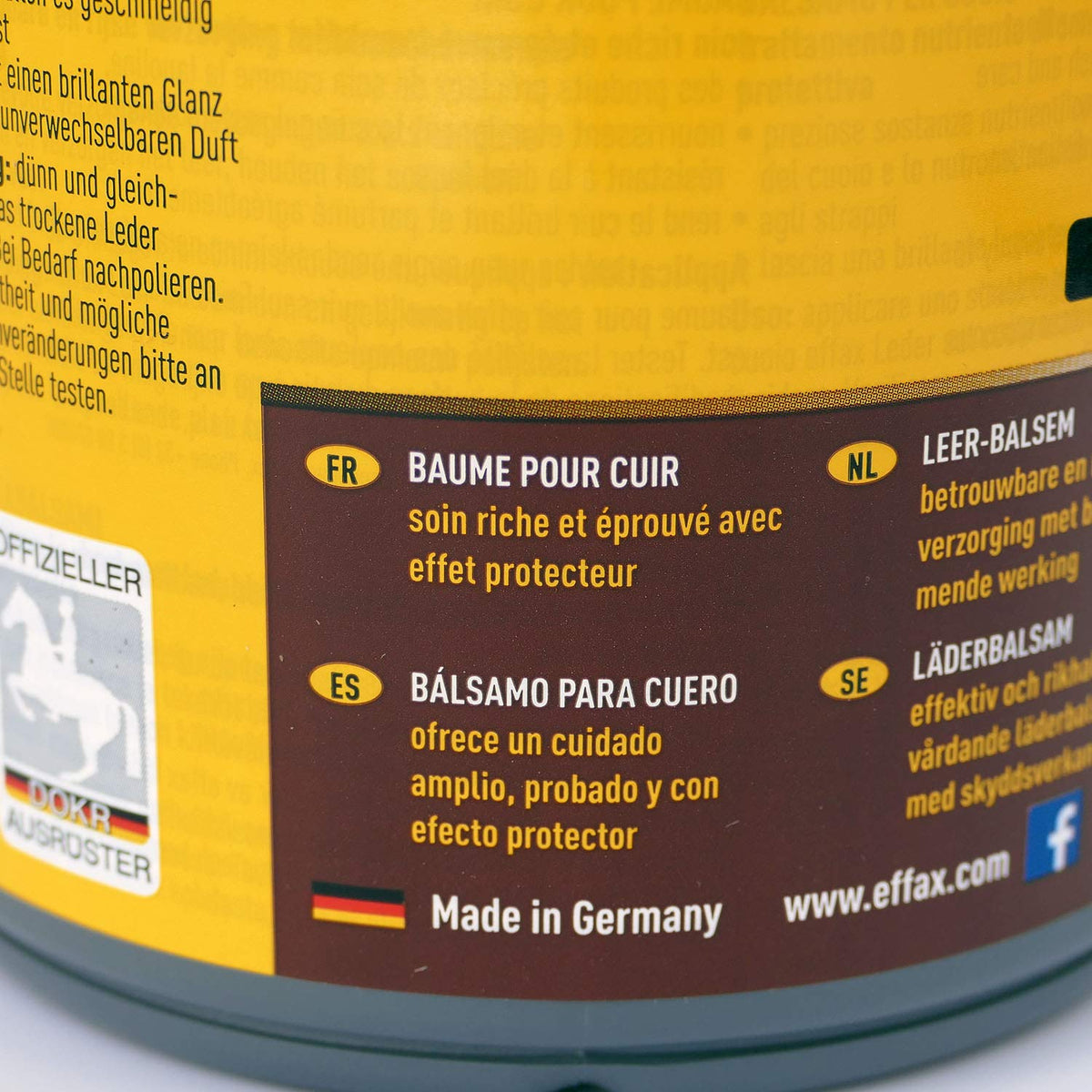 Effax balm creamy texture close-up highlighting easy spreadability