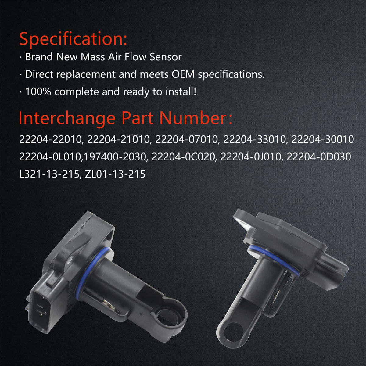 Effoexparts MAF sensor beside ruler demonstrating correct OEM-size fit