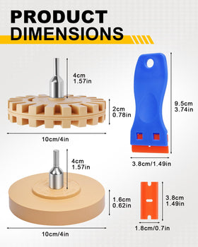 eFuncar serrated eraser wheel close-up showing teeth texture for cooling and safer removal