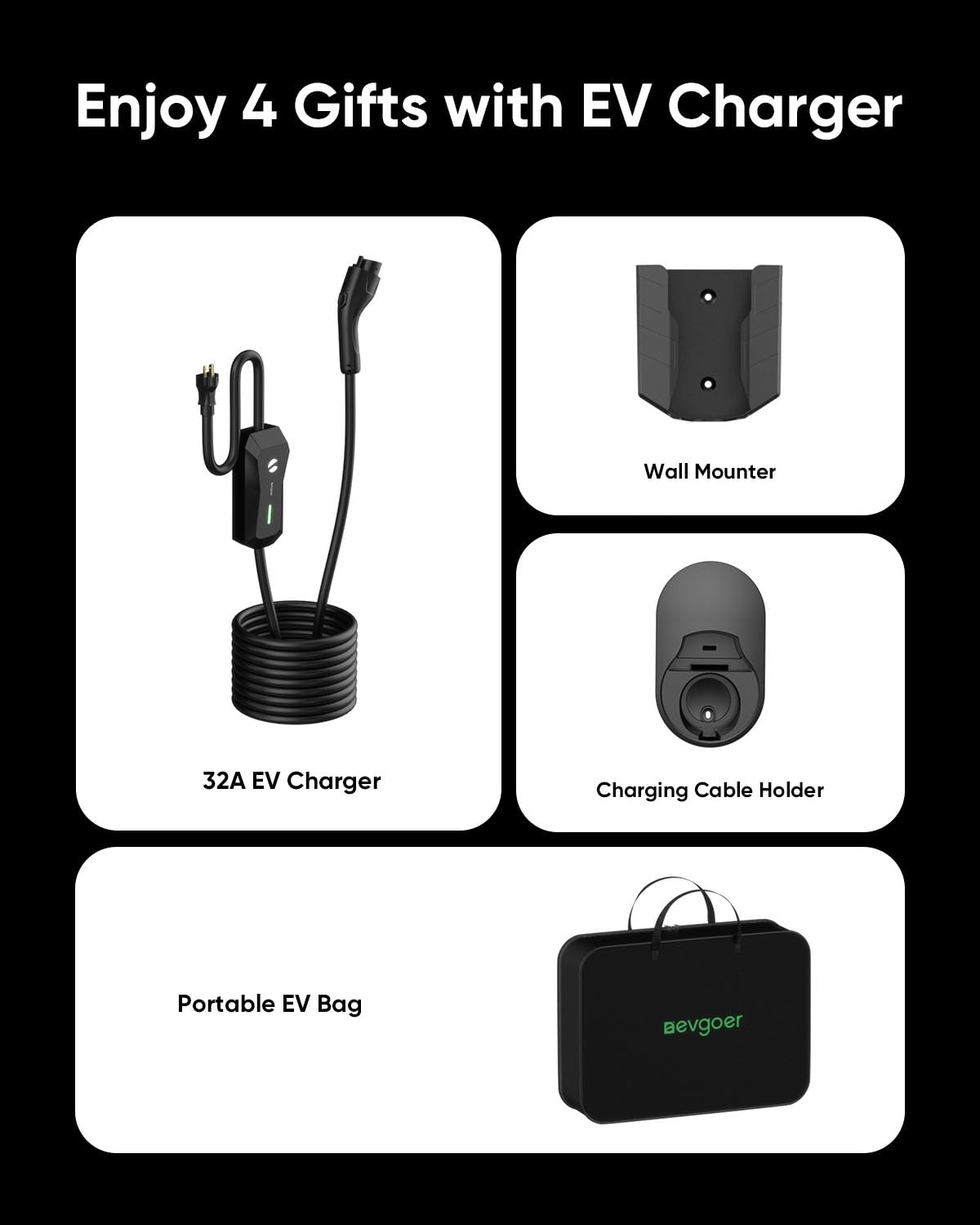 EG evgoer connected to car outdoors in rain, weatherproof performance