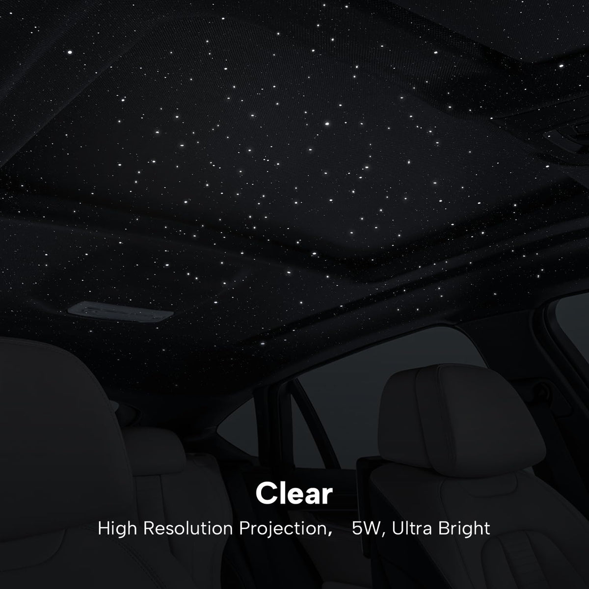 EGKimBa star projection on car ceiling creating calming ambiance