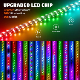 Ehaho close-up of spiral high-density RGB LEDs showing uniform brightness benefit