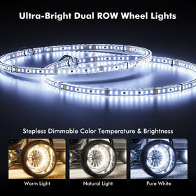 Ehaho LED array close-up showing double-row LEDs and bright output