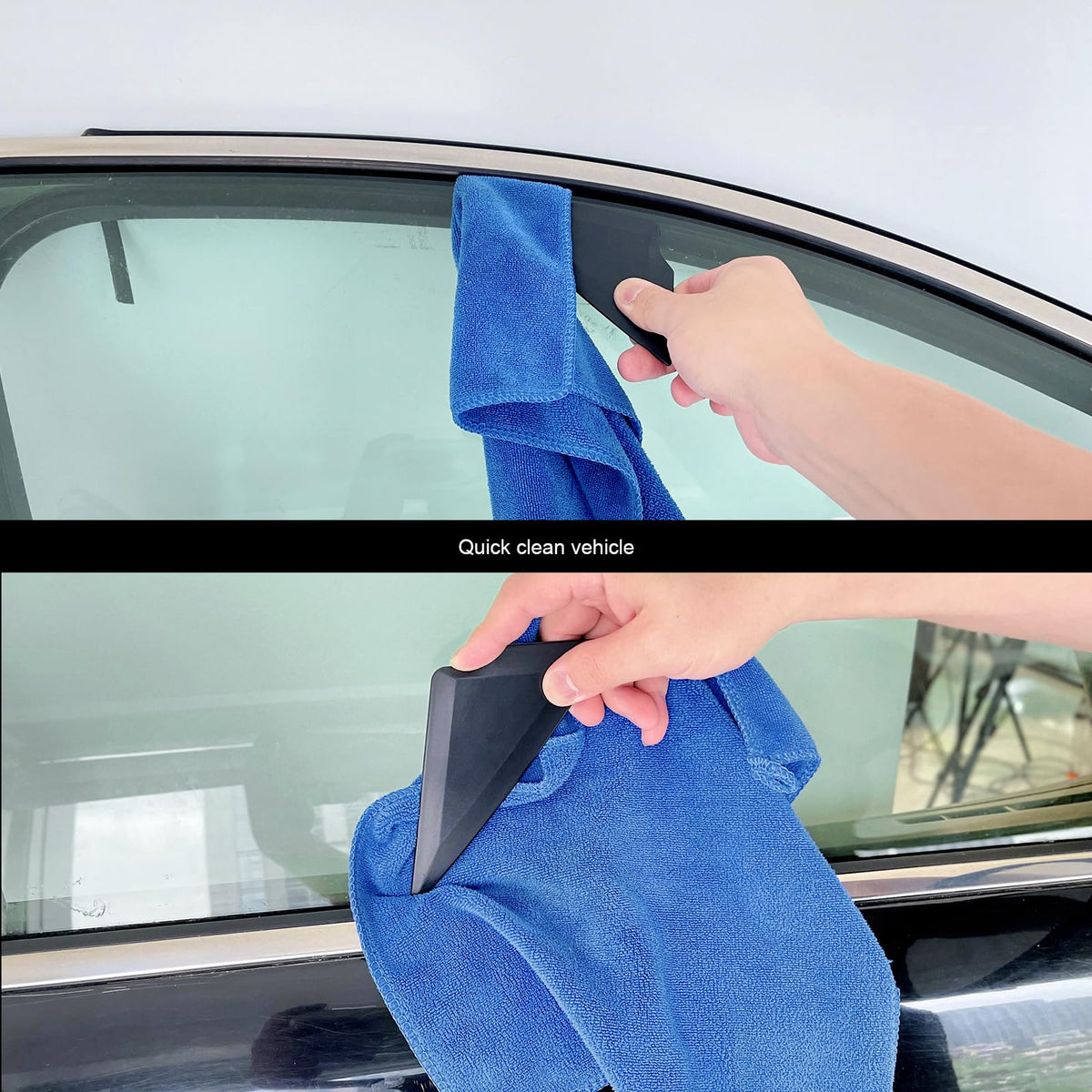 EHDIS applying film to car window demonstrating smooth finish and neat edges