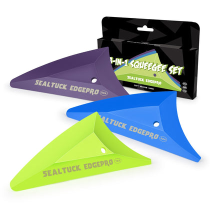 EHDIS front view of kit packaging showing three triangle squeegees for easy identification and storage