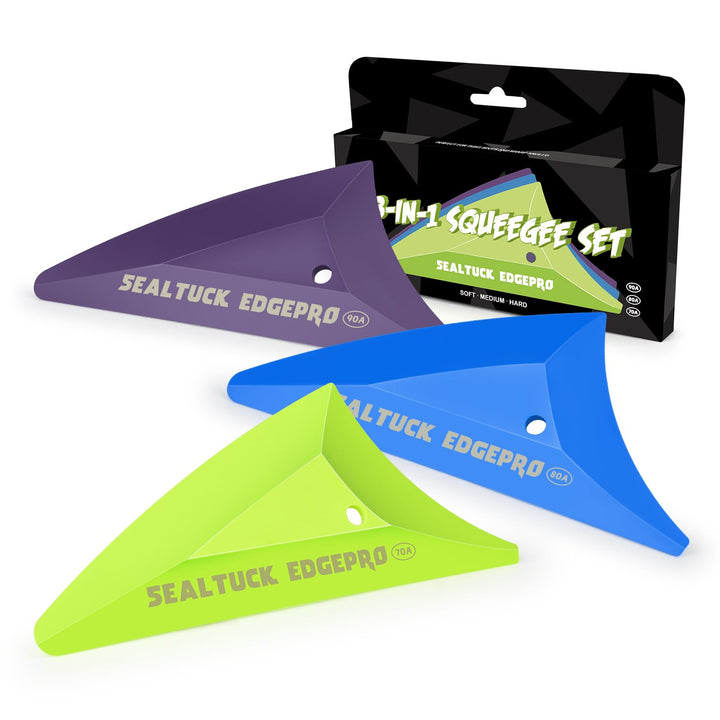 EHDIS front view of kit packaging showing three triangle squeegees for easy identification and storage