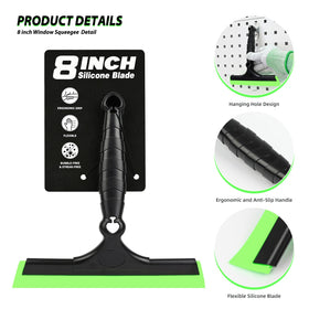 EHDIS squeegee clearing water from a car windshield for faster drying and clarity