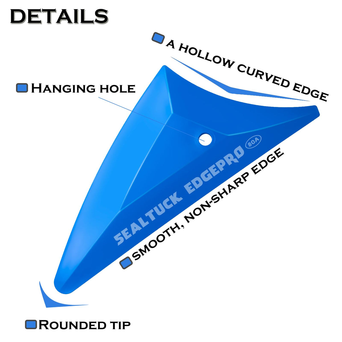 EHDIS medium blue squeegee close-up showing balanced stiffness for general tint smoothing