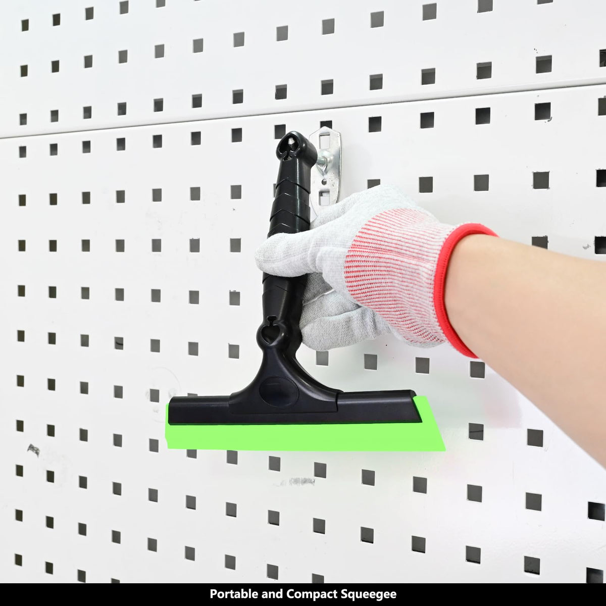EHDIS squeegee removing soap from shower door delivering streak-reduced glass