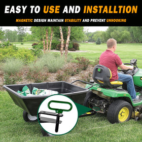 EilxMag in use on mower showing easy attachment and reduced bending