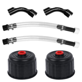 EINDER front view of cap kit showing two caps and hoses for quick replacement