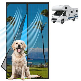 EJYTRVT front view installed on RV door showing full coverage and airflow