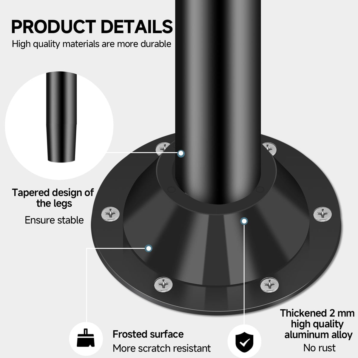 EJYTRVT matte black finish detail, corrosion resistance and clean look