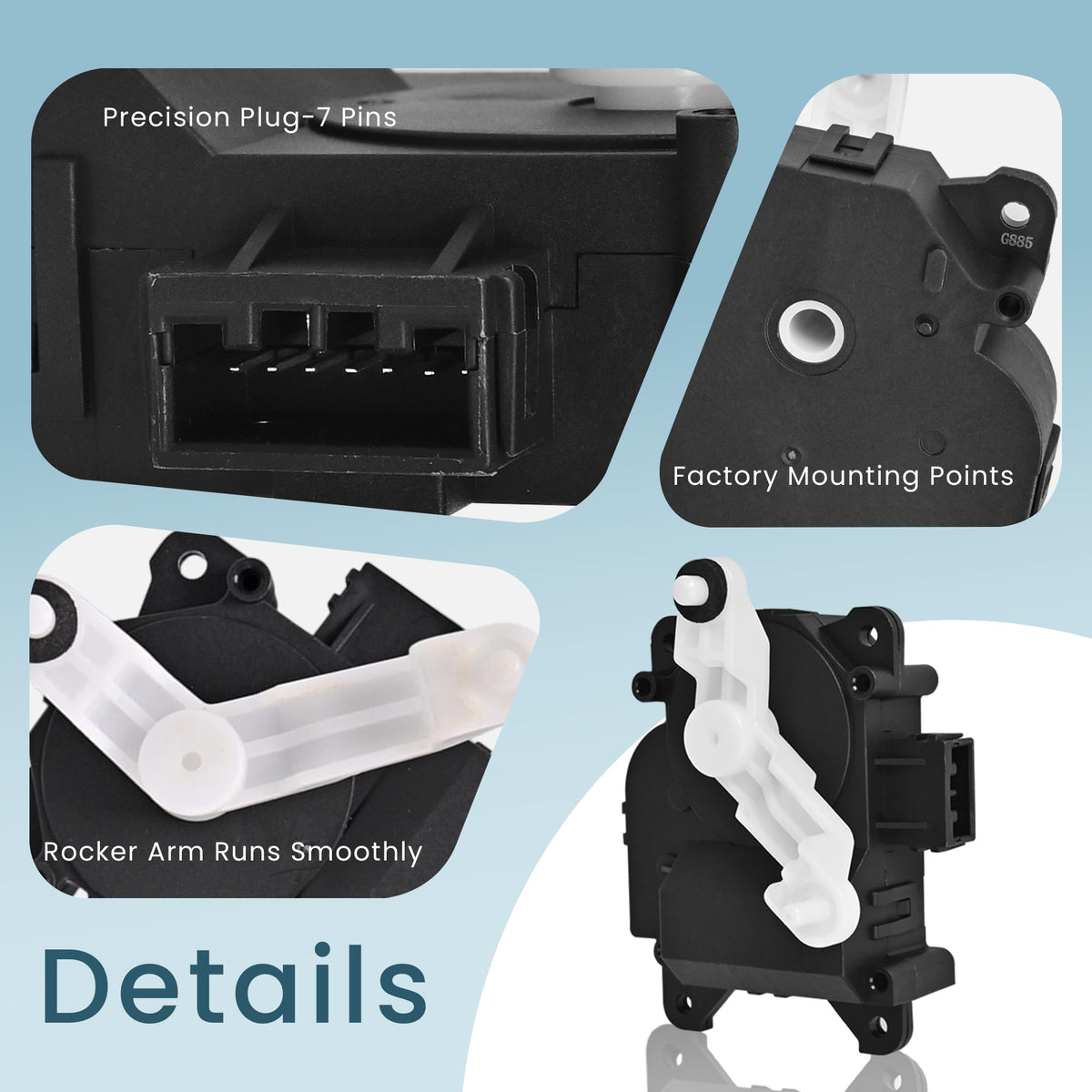EKLN actuator close-up of gear and housing for durable performance