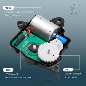 EKLN actuator next to ruler showing compact size for easy dash installation