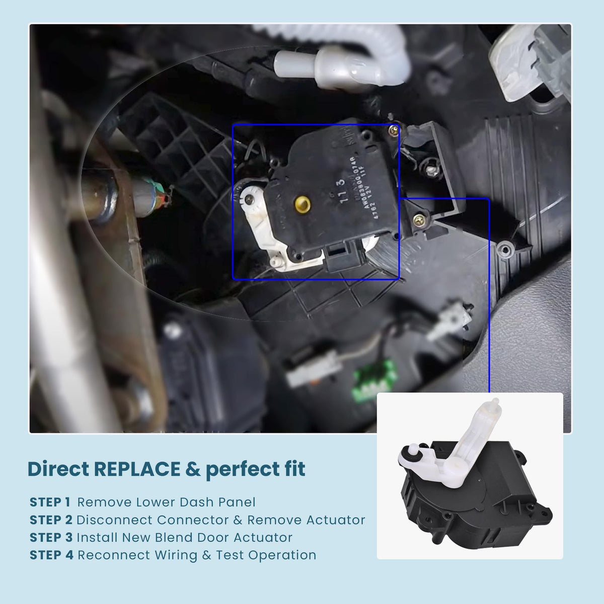 EKLN actuator wiring connector plugged in for hassle-free installation