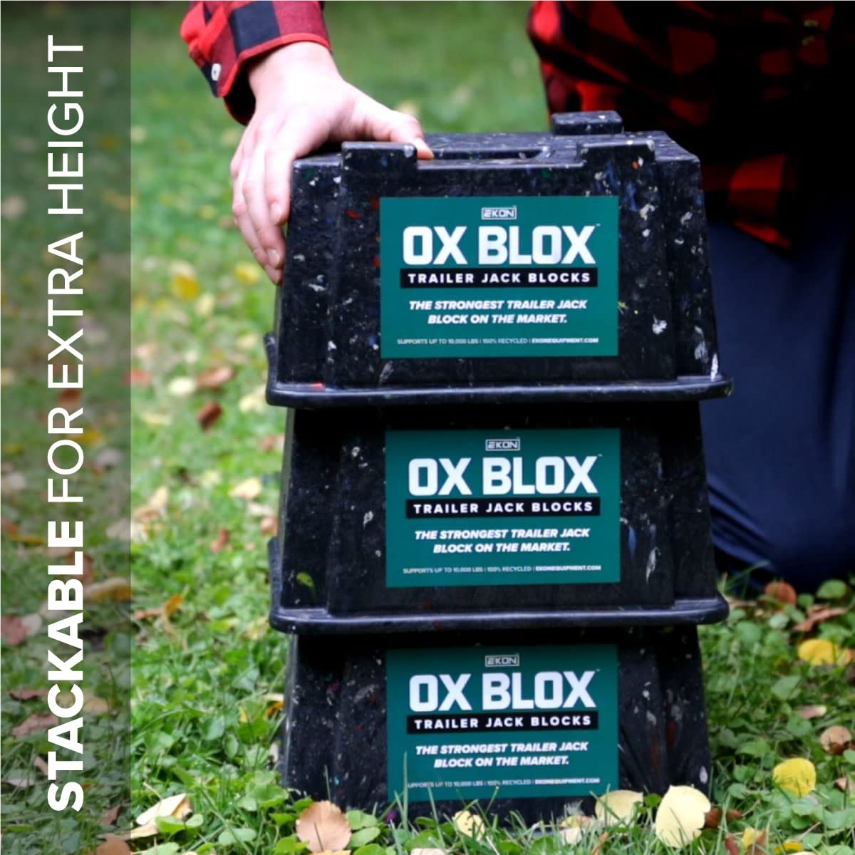 EKON OX BLOX material marking showing made in USA durability