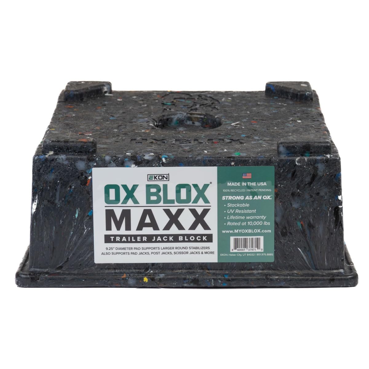 EKON OX BLOX MAXX front view showing robust shape and corner ridges for stability
